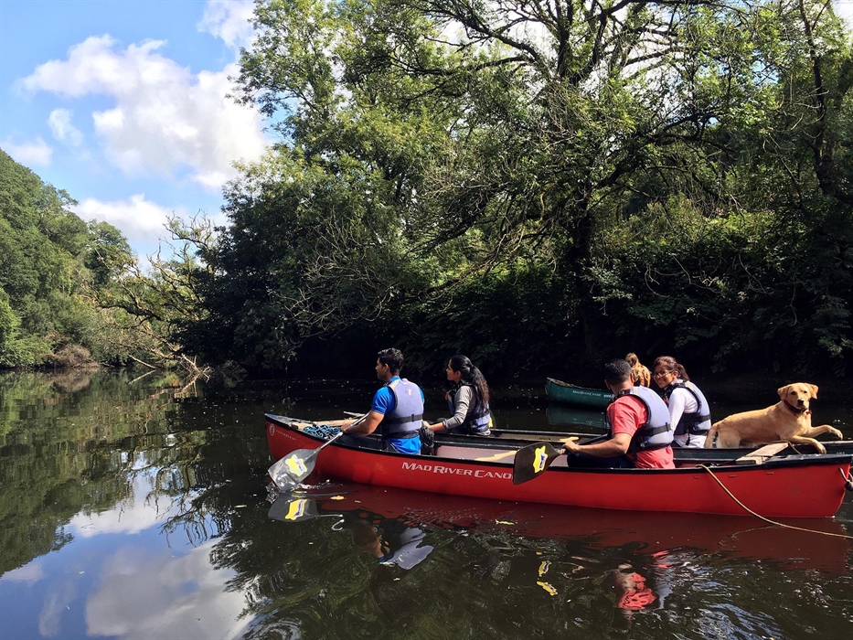 Adventure canoe trip on the Teifi Gorge river