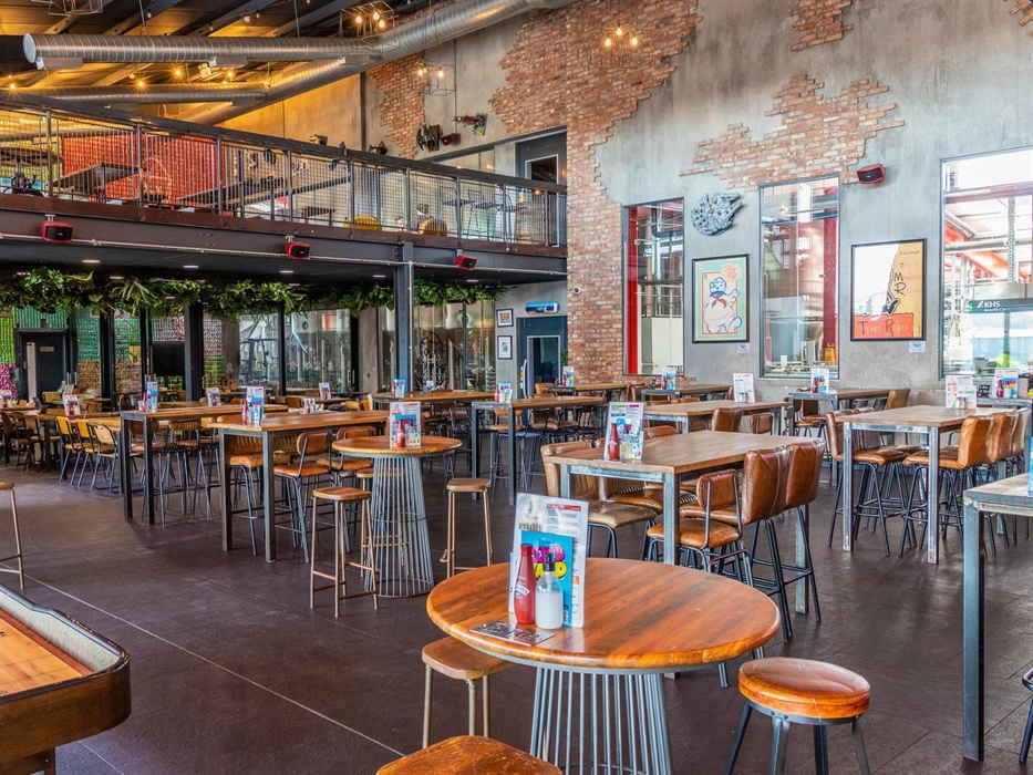Inside the Tiny Rebel taproom.