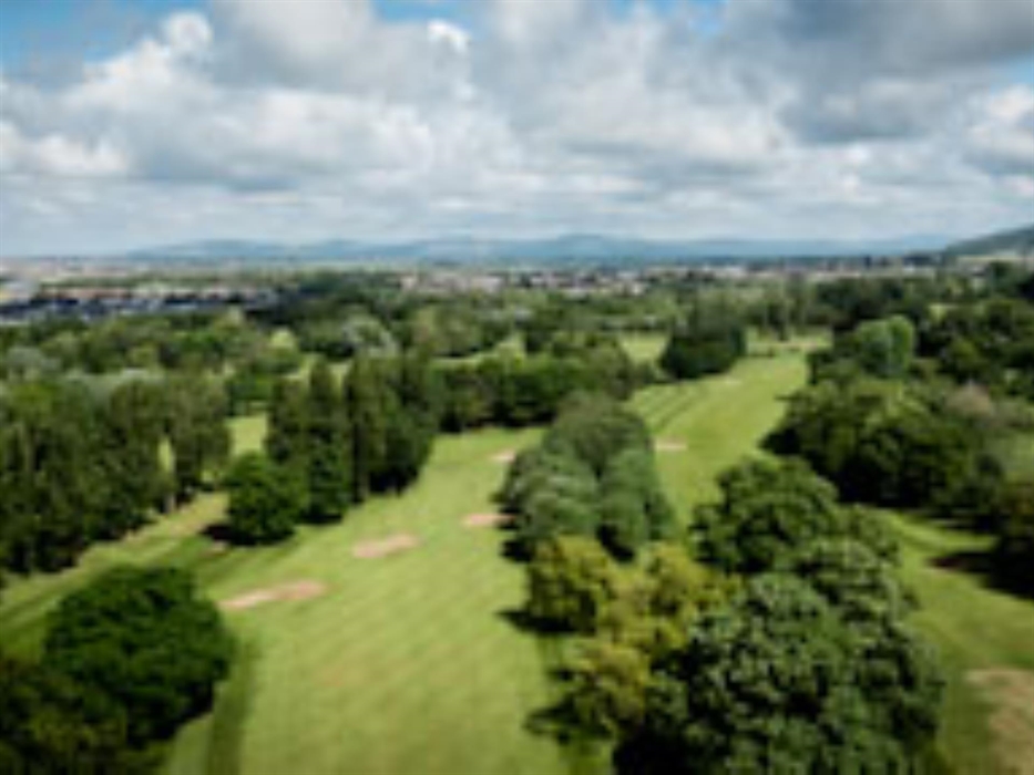 Three holes of Abergele Golf Club, overlooking Abergele and Towyn.