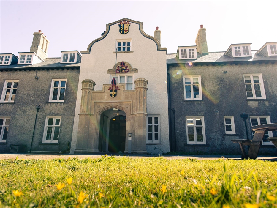 Main entrance of Carmarthenshire Museum in the sunlight