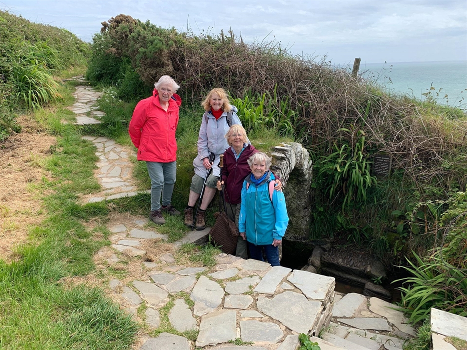 Pilgrims arriving at St Nons Well in St Davids Pembrokeshire