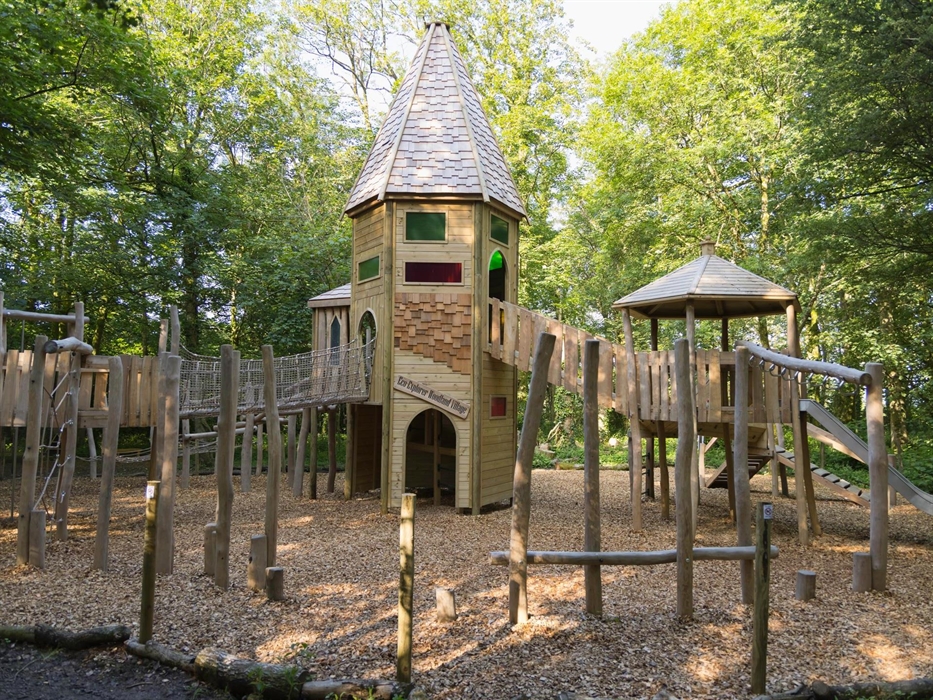 Children's woodland play village at Scolton Manor