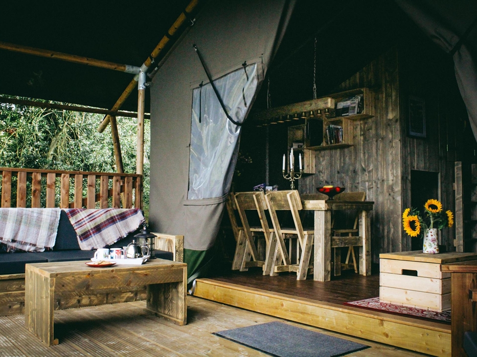 A luxury glamping lodge