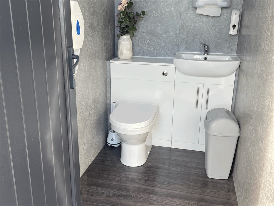 toilet and sink on campsite