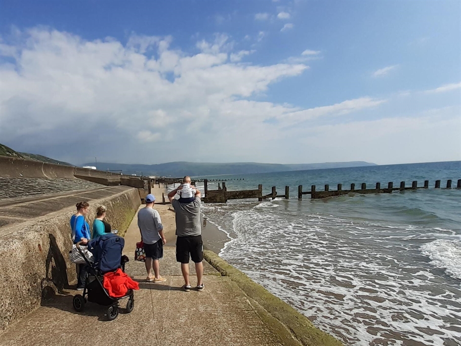 An easy access slope down to the beach.