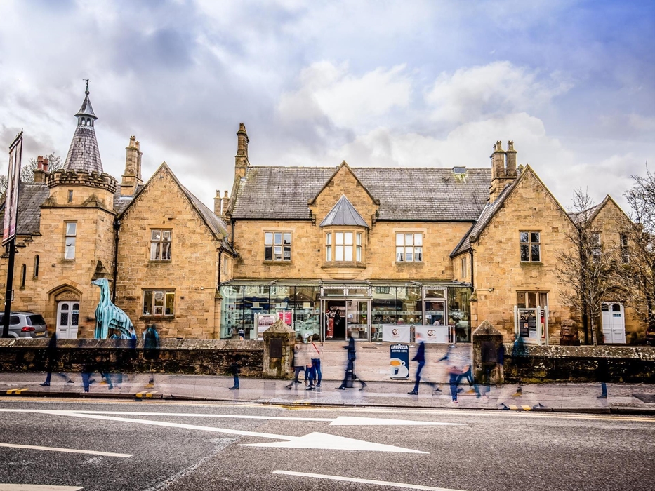Sandwiches, scones and wine to share at Wrexham Museum's cafe.