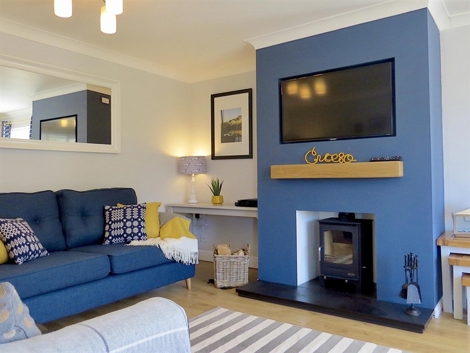 Lounge with wood burning stove