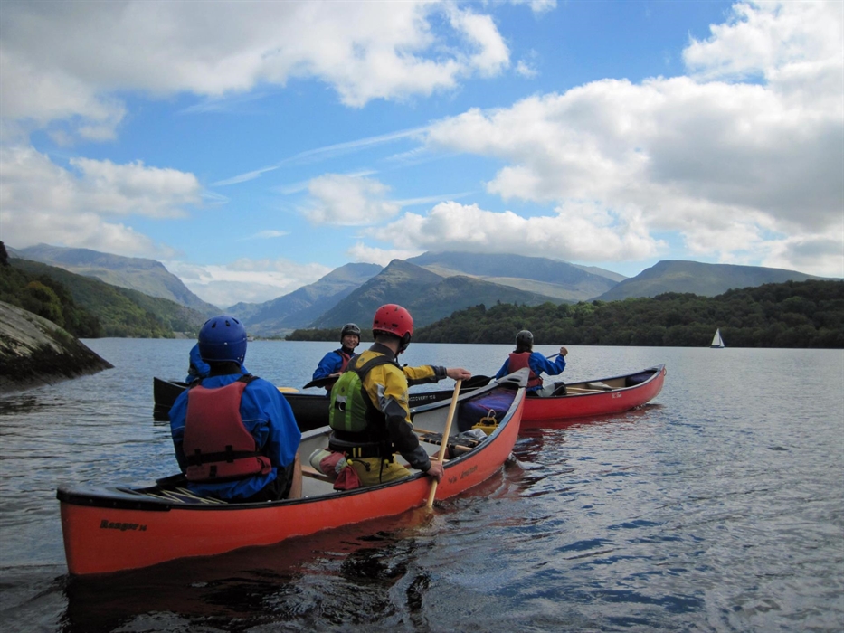 Canoeing Llyn Padarn, group watersports adventure in Llanberis