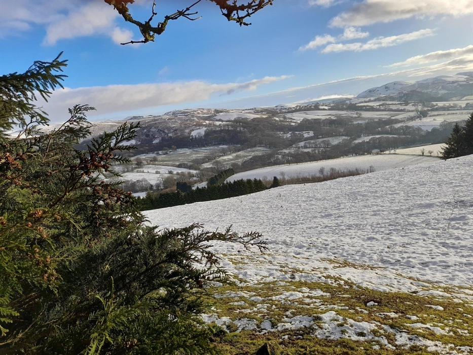 Views from the top fields over the hills of Mid Wales