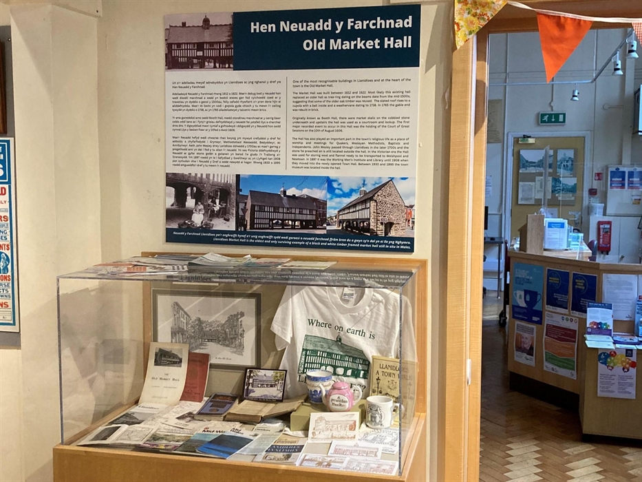 Display about Llanidloes and the old market hall