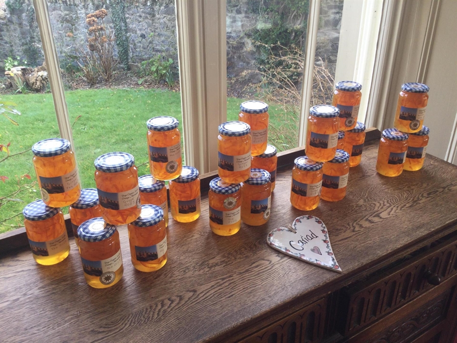 Double gold award winning marmalade for breakfast . Favourite requests are whisky and ginger flavoured.
