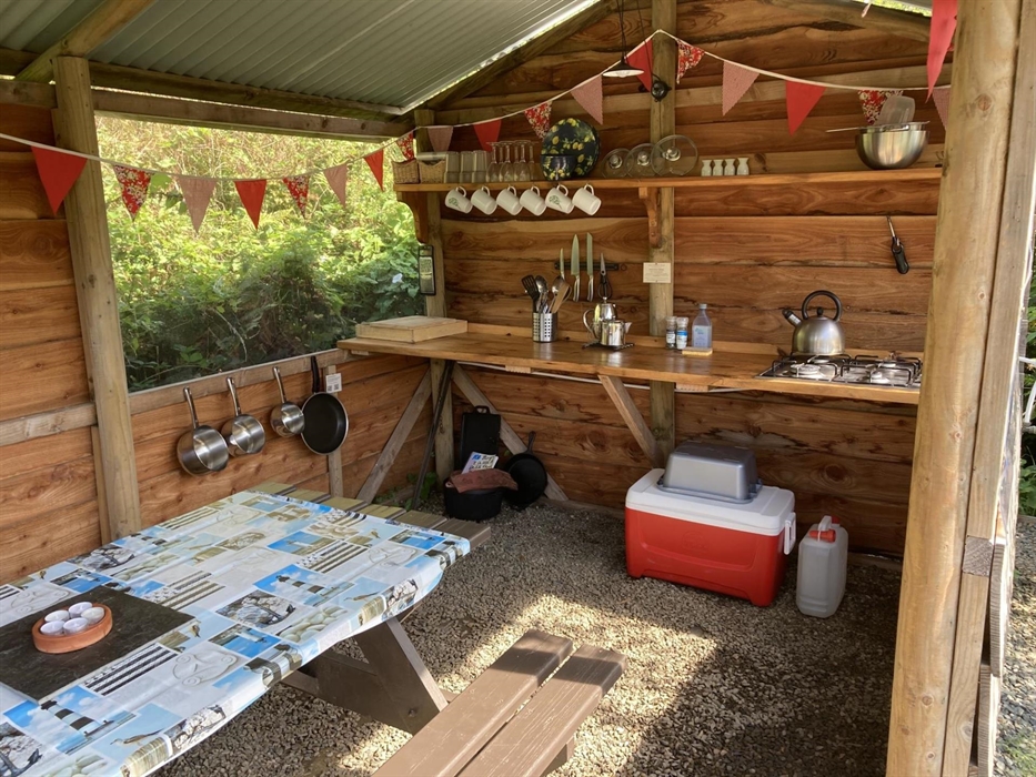Dedicated camp kitchen ready for your family adventure.
