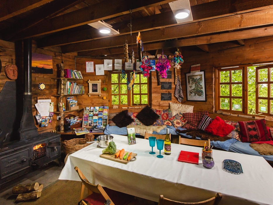 Log Cabin-communal space for guests to use