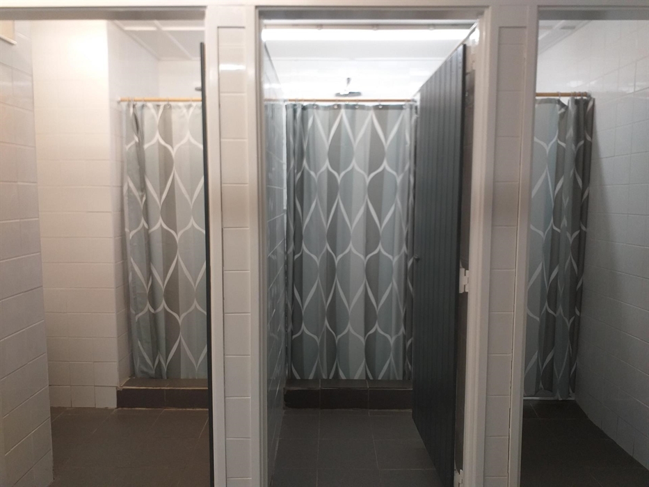 shower in the toilet block with free hot water