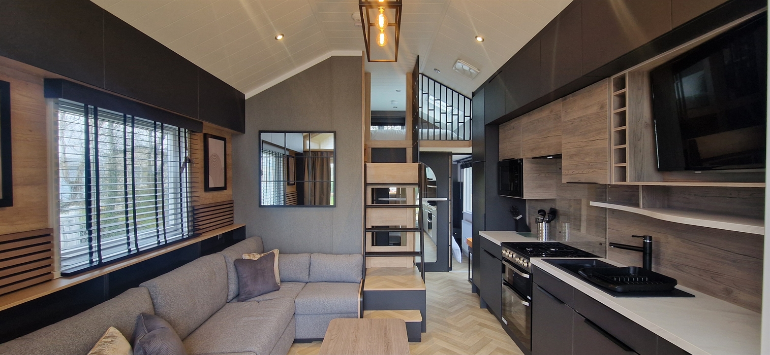 Inside Glamping Pod with Hot Tub