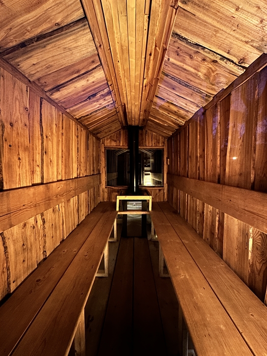 a sauna in the dark