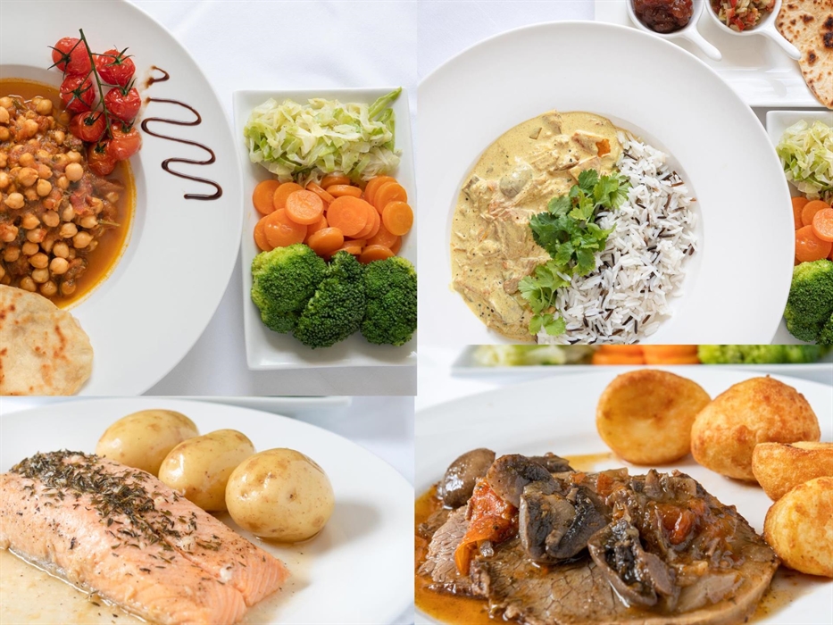 Savor a delicious, freshly prepared dinner featuring locally sourced, tender roast beef, succulent salmon, flavourful chickpea curry, or creamy chicke