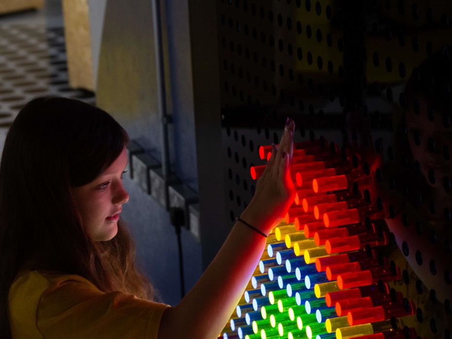 Young Person, Using Light Wall