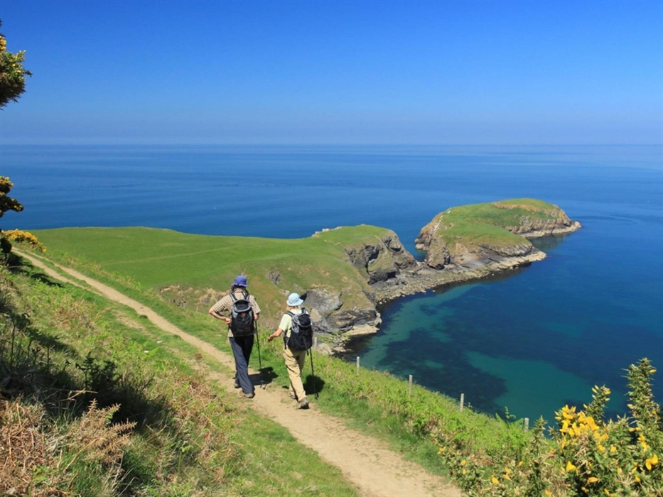 Walkers on coast path