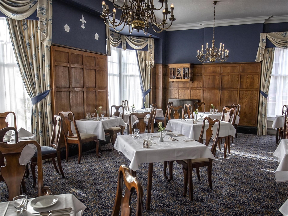Our beautiful restaurant seats up to 90 customers. Crisp linen tablecloths and silver cutlery are matched by AA two rosette quality dining.