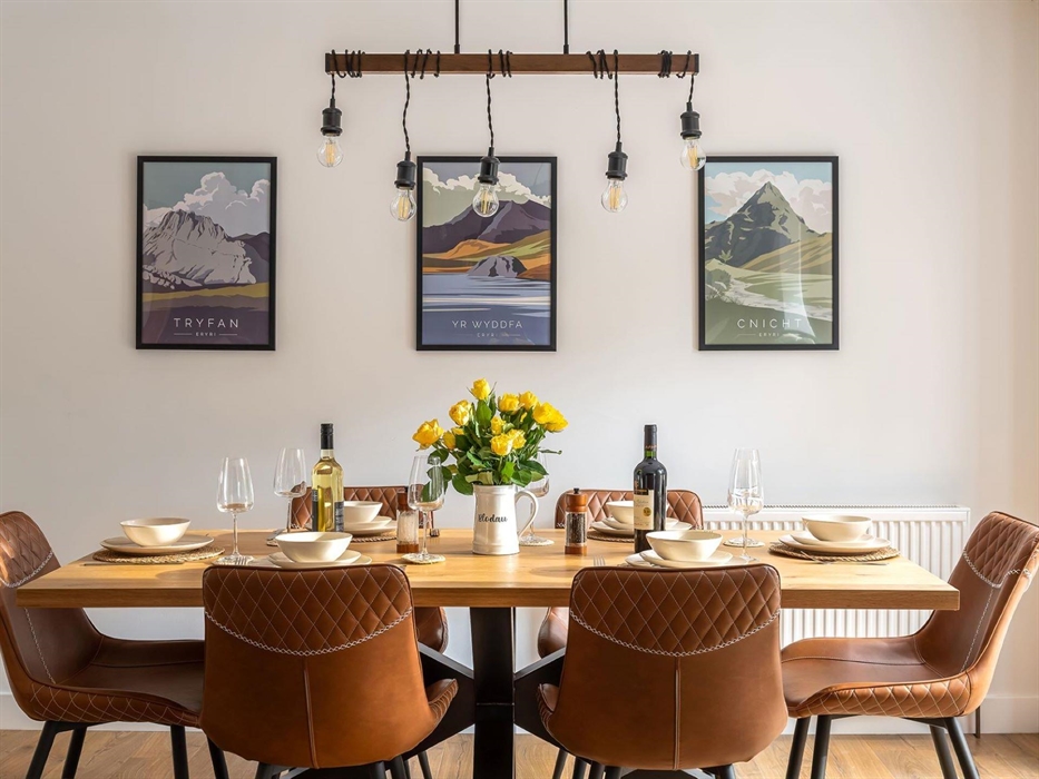 Leather Dining Chairs, Snowdonia Prints,
