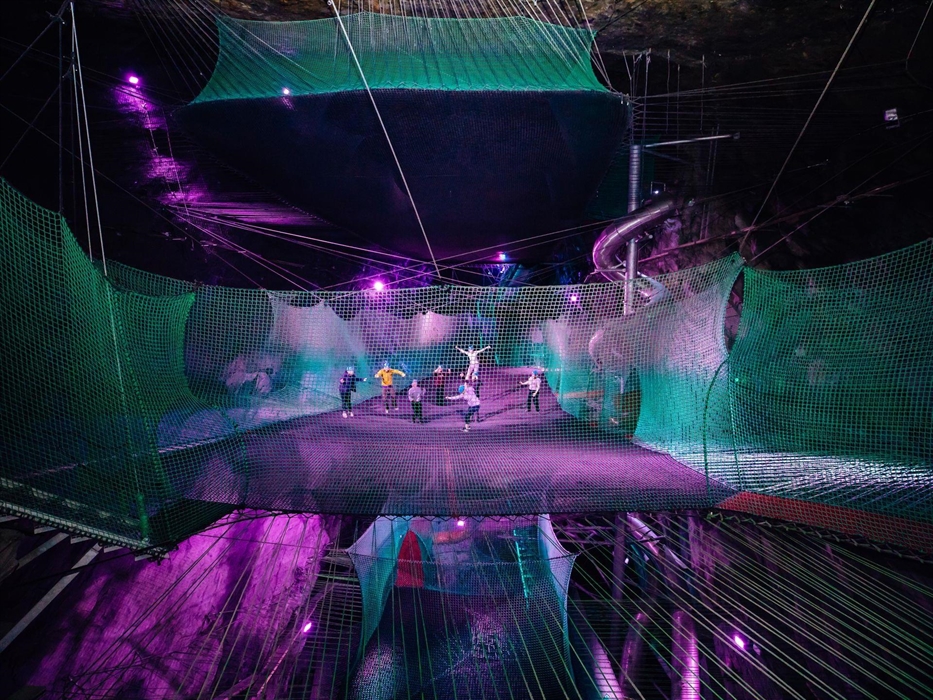 An incredible subterranean bouncy nets experience!