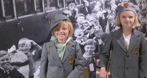 Children dress up as WWII evacuees