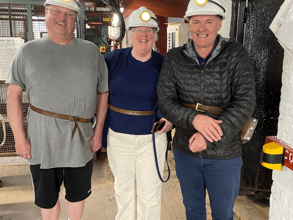 Having fun at Big Pit.