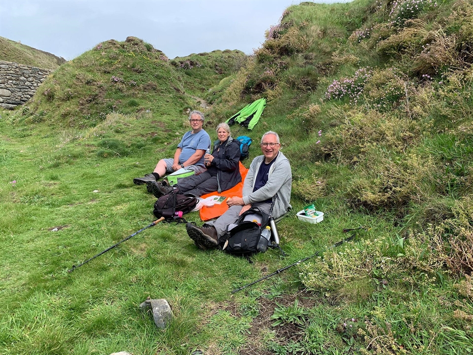 Lunch break on Wales Coast Path by Nine Wells.