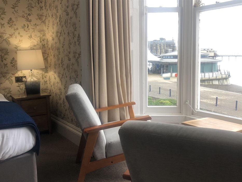 The view of Cardigan Bay from the bay window in our King room