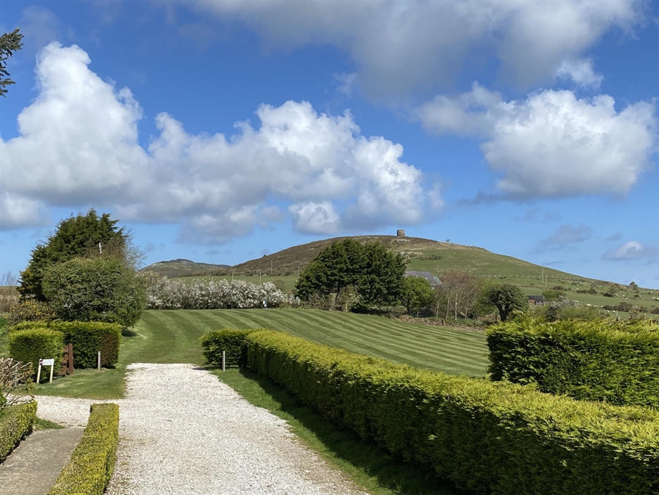 Stunning views from some of our grass pitches - looking onto Snowdonia and Cardigan Bay