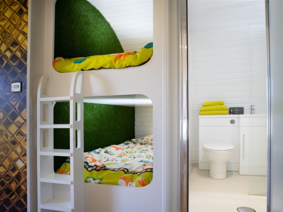 Lets Glamp Retro Luxury Glamping in West Wales Queen bunk beds