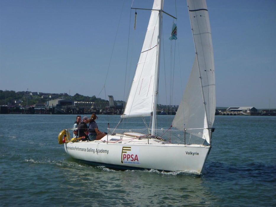 Valkyrie, our Beneteau First Class 8 conducting RYA training on the wonderful Cleddau Estuary.