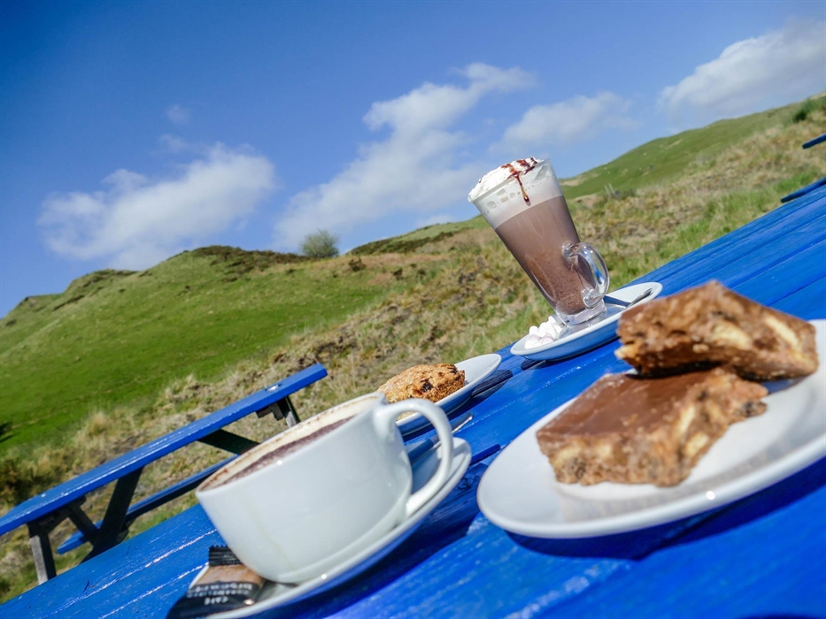 Refreshments & beautiful hillside views