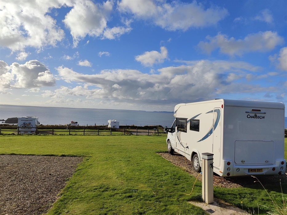 The whole campsite overlooks the Bay, so you will have a seaview on every pitch.