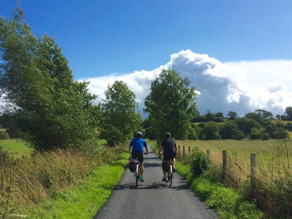 cycling quiet country lanes on a Wheely Wonderful Cycling holiday in Wales