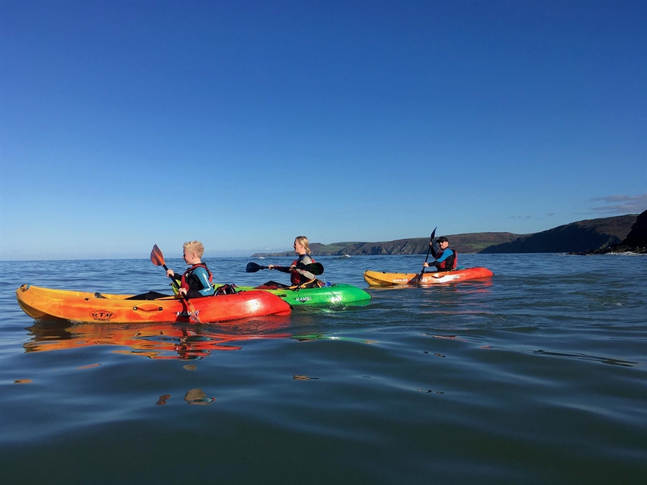 sit on top sea kayaking in Aberporth