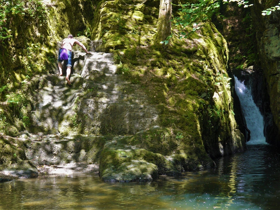 Find the secret waterfall at Top of the Woods