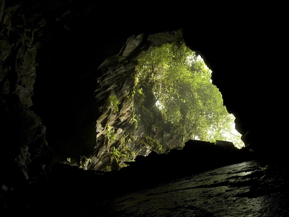 Looking up to daylight on a Corris Mine Explorers visit