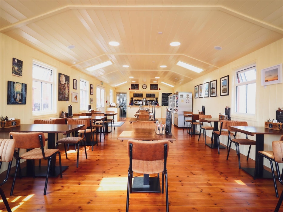 Caffi Cedrau, café at Aberystwyth Station.