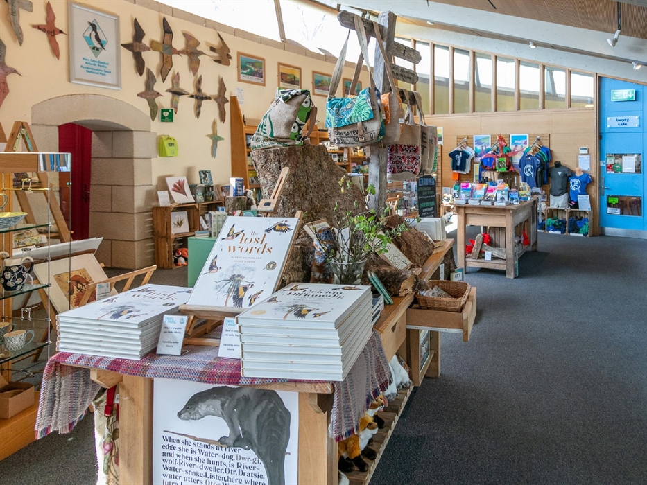 Showcasing products for sale at Oriel y Parc shop