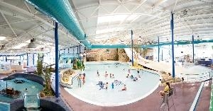 Heated Indoor Pool Complex with Flumes and Slides