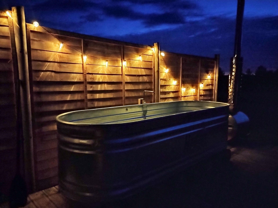 Chill out and gaze at the stars in the Unique wood fired Hippie Hot Tub