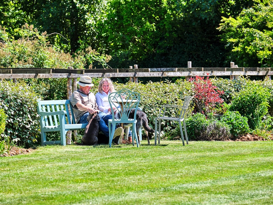 Your hosts sitting in the garden
