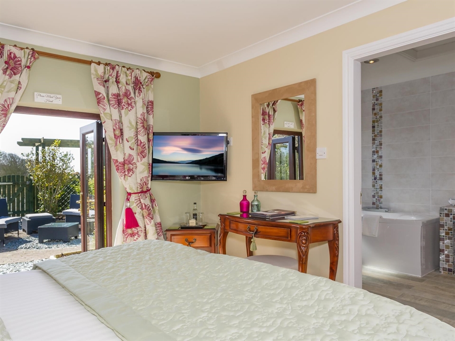 Superior Courtyard Room at Ty'n Rhos country house with outside seating area