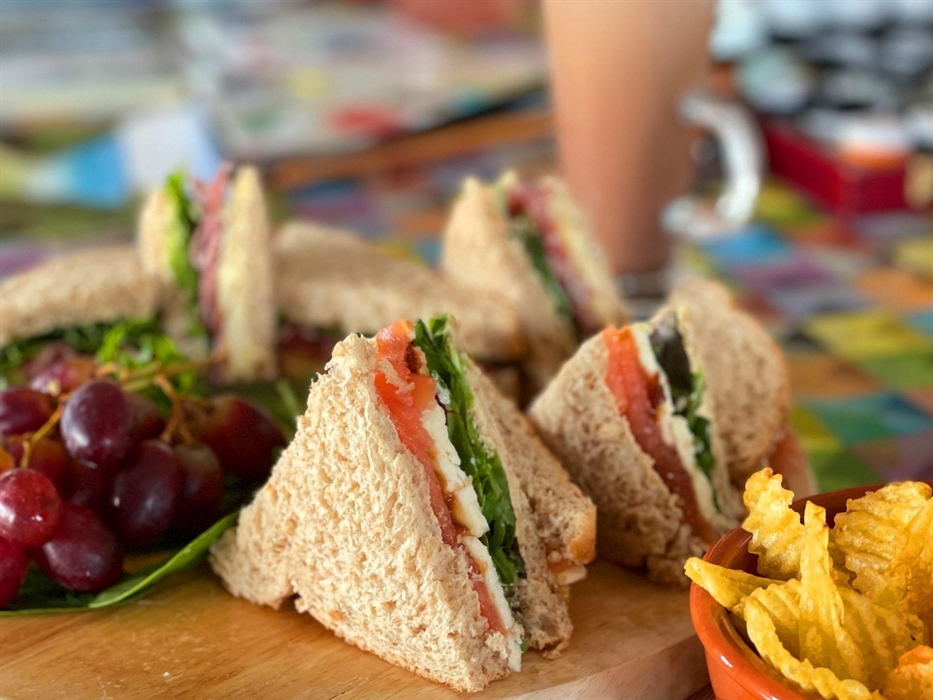 When you visit A J Ludlow Colours, add a tasty dimension, with an expertly made cup of coffee or tea and delicious sandwiches from our lunch menu, to