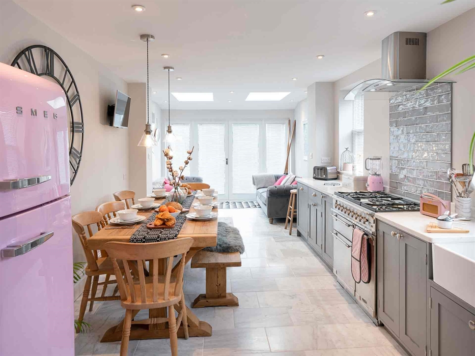 Spacious, bright and airy, the open plan kitchen/diner