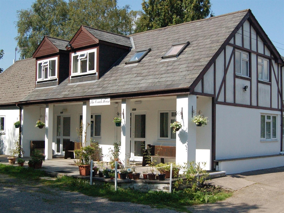 Front view of the guest house showing where you can sit and enjoy the sun.