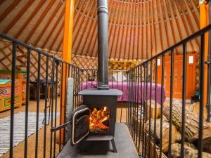 The woodburner keeps you cosy