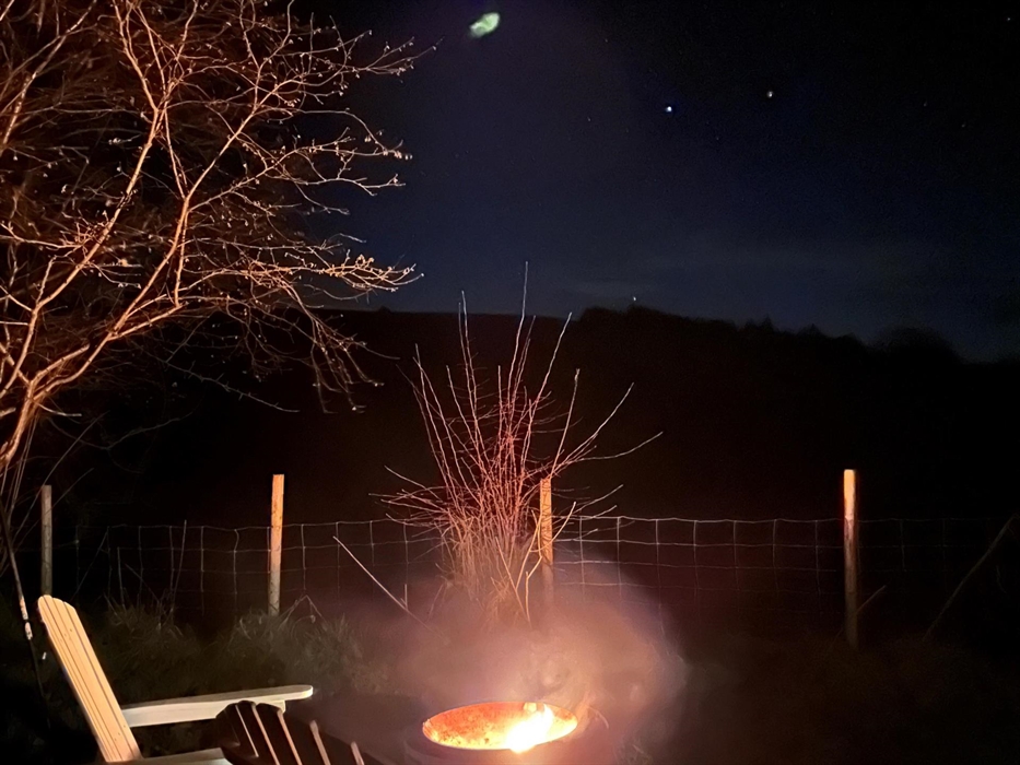 Night time fire pit